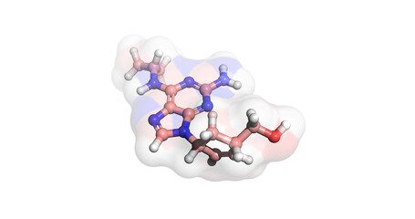 Risedronic acid, drug for osteoporosis and Paget's disease treatment, 3D molecule 4K