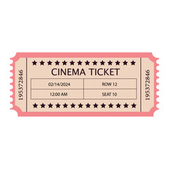 Ticket for movies, festival, cinema, theatre, circus and other events. Vintage style. - obrazy, fototapety, plakaty