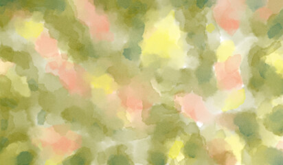 fondo acuarela abstracta  variopinto, verde, verde pastel, amarillo, rosa, otoño, con textura, diluida, aguada, degradación,  mezclada.  Para diseño, vacío, textura de papel. Bandera web,  superficie.