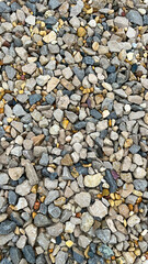 Small sandstone stones on seashore. Texture, Preset, Selective Focus