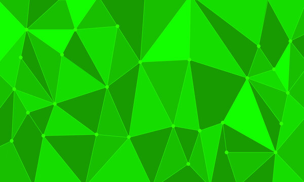 Bright background of green polygons with a contour.