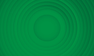 Fototapeta premium Abstract circle layers texture on green background with shadow.