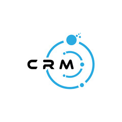 CRM letter technology logo design on white background. CRM creative initials letter IT logo concept. CRM letter design.