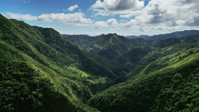 Aerial view of picturesque Cordillera mountains in Ifugao Province, Luzon Island, Philippines, 4k