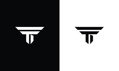 Alphabet letters Initials Monogram logo TT, TF - obrazy, fototapety, plakaty