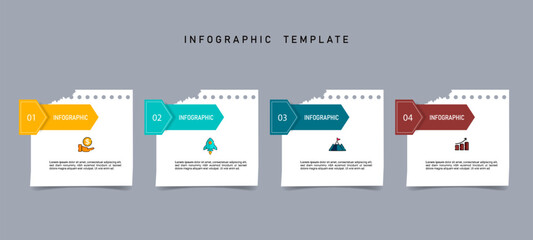 Infographics design template business concept with 4 steps  vector