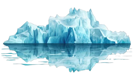 Foto op Canvas Graphic banner of an iceberg in the sea. Transparent background © MelissaMN