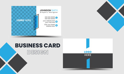 Modern business card print templates. Simple and clean design with a logo and a place for a photo. Horizontal and Creative layout corporate identity.
