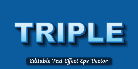 Triple gradient color 3d text effect editable 3d Style