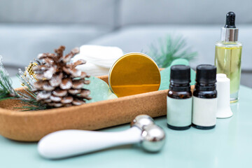 Beauty set facial cosmetics products and equipment based on the pine tree