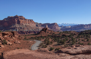 Scenic Capitol Reef National Park Utah Winter Landscape