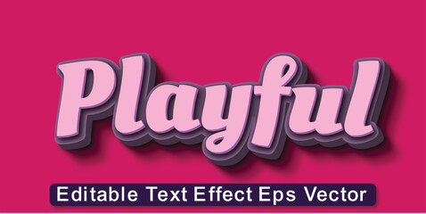 Playful 3d text effect editable 3d Style - obrazy, fototapety, plakaty
