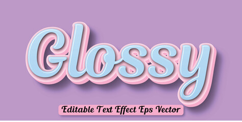 Glossy 3d text effect editable 3d Style