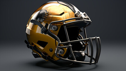 Golden american football helmet 