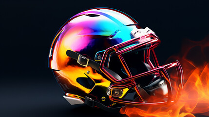 american football helmet in rainbow colors 