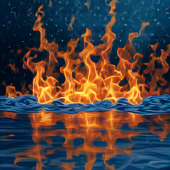 Abstract background - fire on water