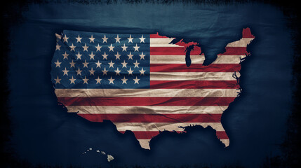 A american country map flag