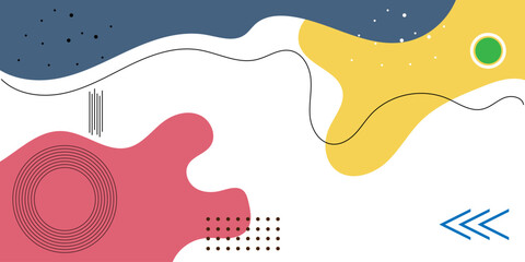 Abstract pop art background with wave pattern, and dotted. Memphis Pattern of Geometric Shapes. Vector pattern. Color wave template and presentation design