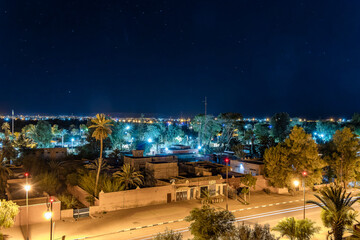 Ouarzazate Morocco. Beautiful city in the atlas mountains of Morocco in night.