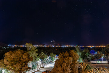 Ouarzazate Morocco. Beautiful city in the atlas mountains of Morocco in night.