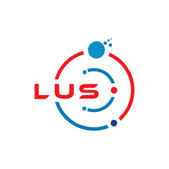 LUS letter technology logo design on white background. LUS creative initials letter IT logo concept. LUS letter design. 
