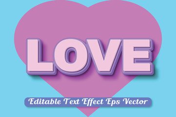 Love pink color 3d text effect editable 3d Style