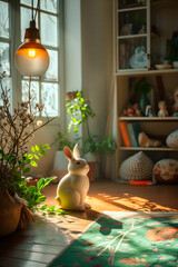easter decoration on a living room