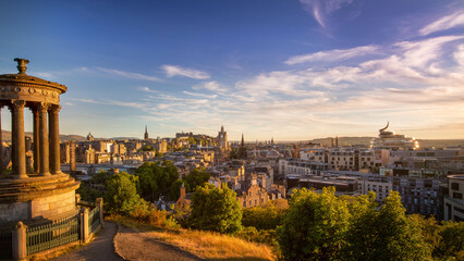 panorama country at sunset Edinburgh