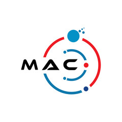 MAC letter technology logo design on white background. MAC creative initials letter IT logo concept. MAC letter design