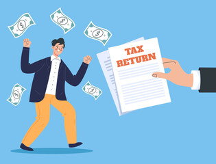 Tax return flat illustration