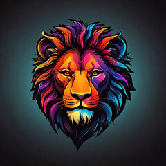 flat vector logo of lion face
