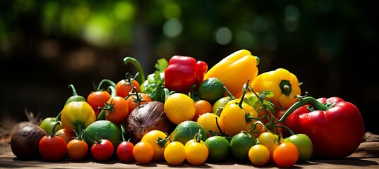 Colorful farmer s market with fresh produce and umbrellas, ideal for promoting local businesses.