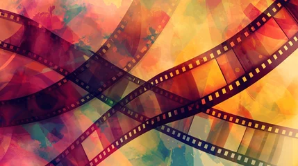 Fotobehang Vibrant abstract backdrop featuring film reel. © ckybe