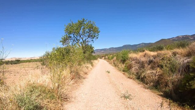 Camino Catalan de Santiago - Camino de Bolea a Ani&eacute;s dirt road after Bolea, La Sotonera, Hoya de Huesca, Aragon, Spain

leaving Bolea