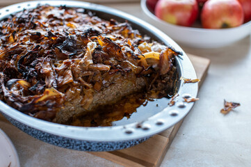 Meatloaf with cabbage. Swedish traditional cuisine
