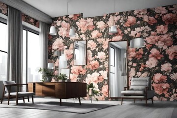 Apartment with floral wallpaper 