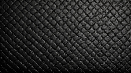 Closeup of seamless black leather texture background, surface material for fashion dark pattern luxury wallet components with fabric exclusive, generative AI