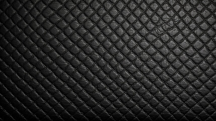 Closeup of seamless black leather texture background, surface material for fashion dark pattern luxury wallet components with fabric exclusive, generative AI