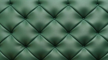 
Seamless light pastel dark green diamond tufted upholstery background texture. Abstract soft puffy quilted sofa cushions panoramic pattern, generative AI