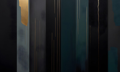 Abstract Scandinavian Dark and Moody Painting Minimalistic Modern Artwork Geometric Colourful Wall Art Patterns