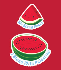 Watermelon fruit for healthy food for body. Symbol of Palestine state. 