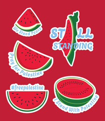 Watermelon fruit for healthy food for body. Symbol of Palestine state. 