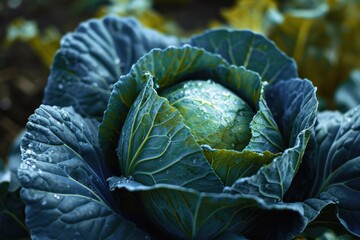 head of cabbage on the field