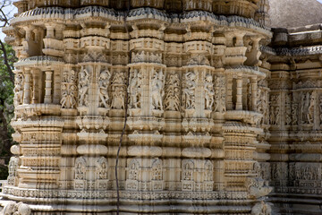 India temples of Ranakpur on a sunny autumn day.