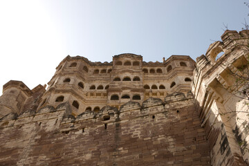 India Rajasthan Mehangrah fort on a sunny autumn day.