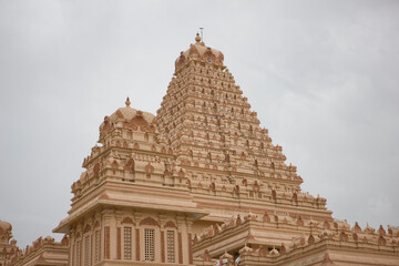 India Delhi Chattarpur temple complex on a sunny autumn day.