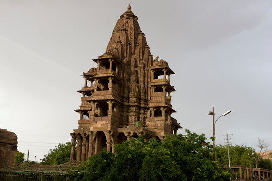 India Jodhpur Mandore Garden Uday Mandir on a sunny autumn day.