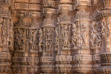 India temple city of Satrunjaya on a sunny autumn day.