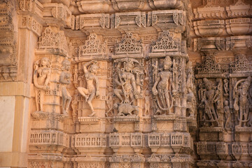 India temple city of Satrunjaya on a sunny autumn day.