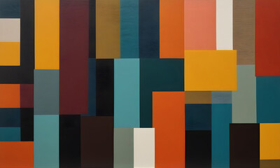 Abstract Scandinavian Vivid Colors Painting Minimalistic Modern Artwork Geometric Colourful Wall Art Patterns